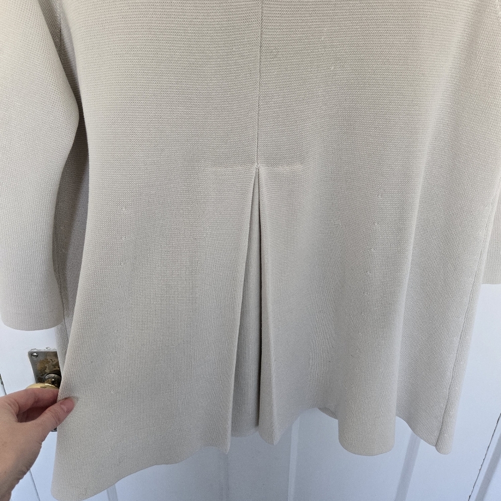 Eileen Fisher Women's Silk Cotton Interlock Cardigan Size L Lagenlook Minimalist - Picture 8 of 12